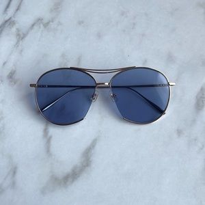 GENTLE MONSTER Jumping Jack -Gold Aviators w/ Blue Lenses. Titanium.